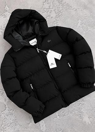 Зимова куртка lacoste чорного кольору s, m, l, xl, xxl