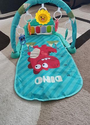 Музичний розвивальний килимок для немовлят з піаніно та дугою dino