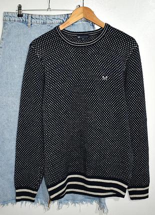 Crew clothing в наявнсоті теплий светр з класним принтом 80% вовна