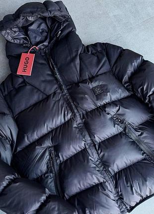 Чоловіча куртка hugo зі зимньої колекції чорна s-xxl