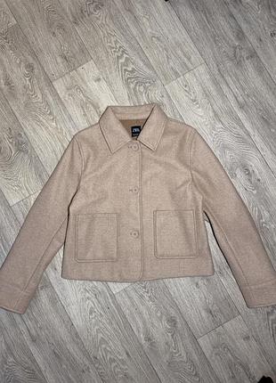Теплая рубашка пальто zara
