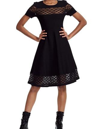 Оригінальна чорна сукня maje lattice illusion fit flare dress