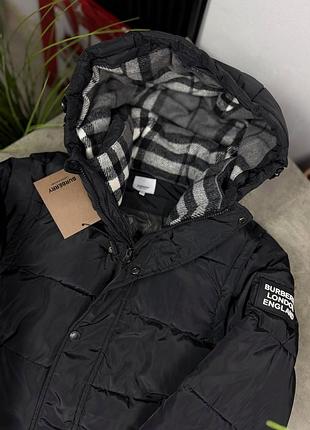 Зимовий пуховик burberry чорний m, xl, xxl