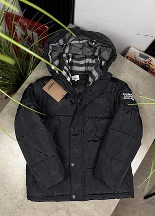 Чорний зимовий пуховик burberry m, xl, xxl