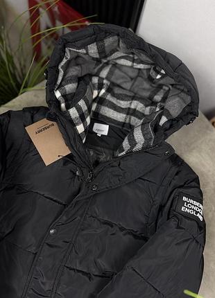 Зимовий чорний пуховик burberry m, xl, xxl
