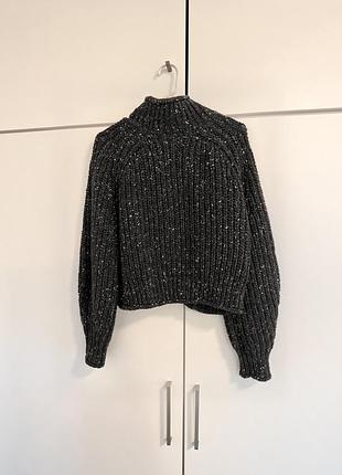 Чорний светр h&m вʼязаний светр 2