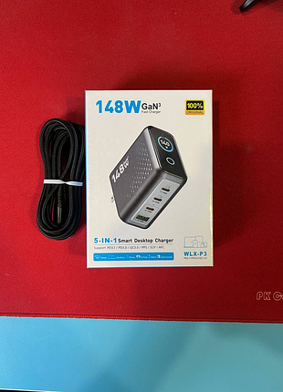 Швидка зарядка 140w gan для ноутбука та телефону + кабель 100w.