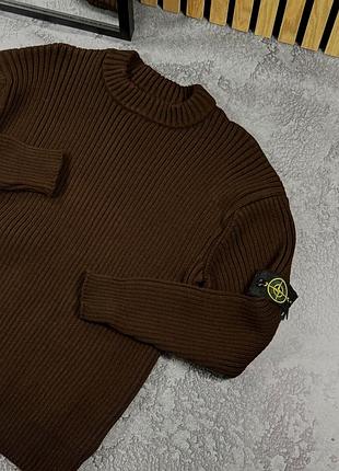Светр stone island в'язаний коричневий s-xxl на демісезон