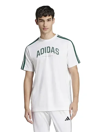 Чоловіча футболка adidas біла з зеленим написом розмір m
