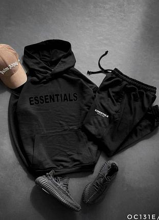 Essentials флисовый костюм мужской черный xxl