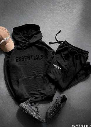 Essentials мужской флисовый черный костюм xxl