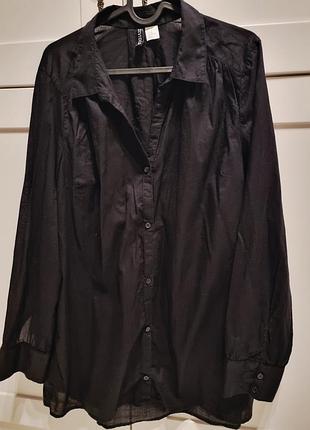 Черная рубашка h&amp;m (линейка divided) / базовая черная рубашка