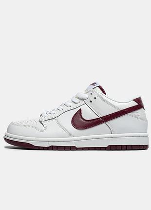 Жіночі кросівки nike dunk low retro "white night maroon"🤍