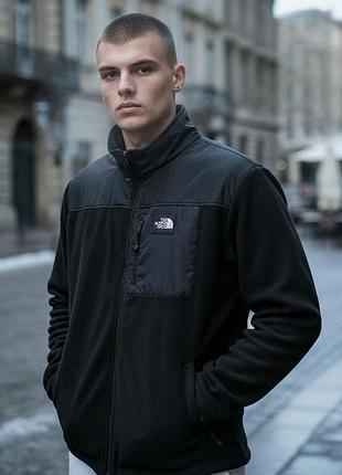 The north face світшот на блискавці чорний s-xxl фліс