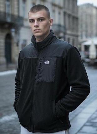 Чорна флісова кофта на блискавці the north face s-xxl