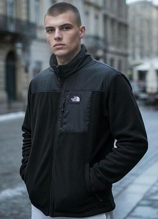 Чорний світшот на змійці the north face s-xxl фліс