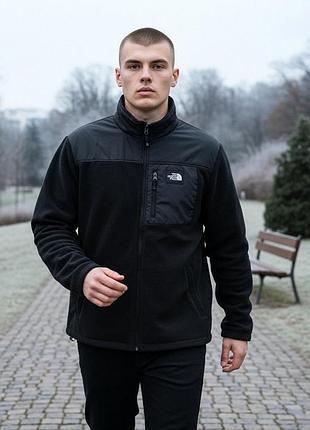 The north face флісова толстовка на блискавці чорна s-xxl