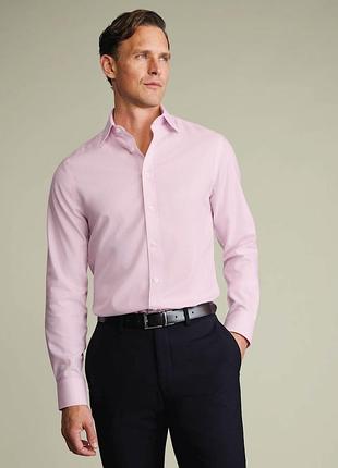Рожева чоловіча сорочка charles tyrwhitt slim fit, non-iron