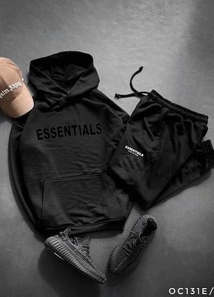 Essentials мужской костюм черный флис xxl