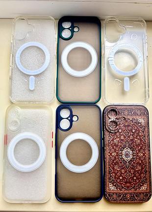 Чохли на iphone 16, нові, з magsafe, набір 6 шт