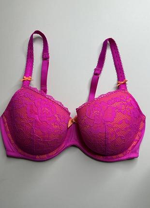 Бюстгальтер ліфчик тонкому паралоні hunkemoller - рожевий, помаранчевий рр 80d