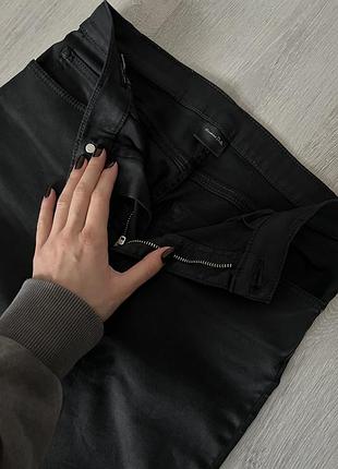 Культові штани massimo dutti під шкіру чорні