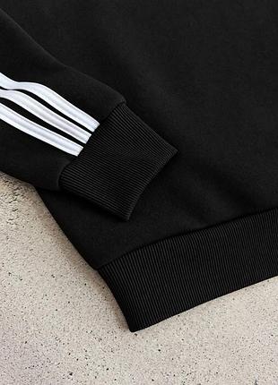 Зимний мужской черный костюм adidas свитшот и штаны