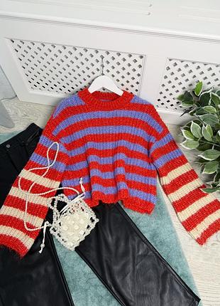 Яскравий стильний светр zara 3