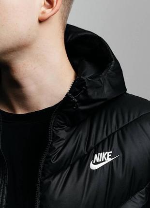 Зима: чорний пуховик nike storm-fit xs-xl