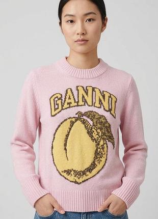 Вовняний джемпер з лимоном від "ganni".