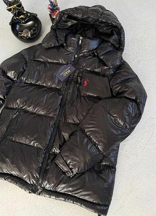 Черная куртка пуховик зимняя polo ralph lauren s-xl