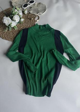 Зелений трикотажний светр-гольф (водолазка) від бренду marks & spencer