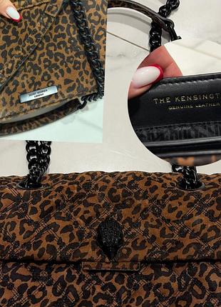Жіноча сумка kurt geiger the kensington шкіряна леопардова стьобана