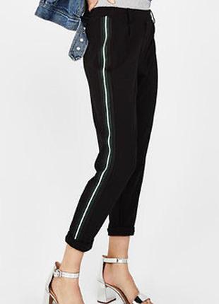 Укорочені брюки-сигарети h&m з лампасами (розмір eur 36 / s)