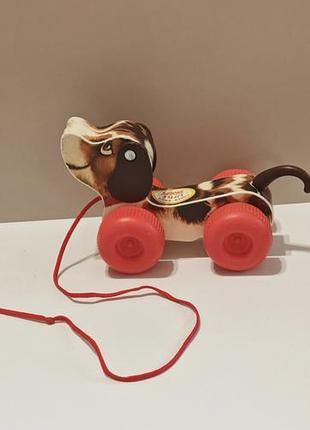 2014 fisher-price little snoopy dog beagle classic pull toy fp 1650 mattel, каталочка фішер прайс
