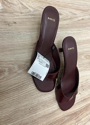 Мюлі жіночі mango бордові 37 розмір