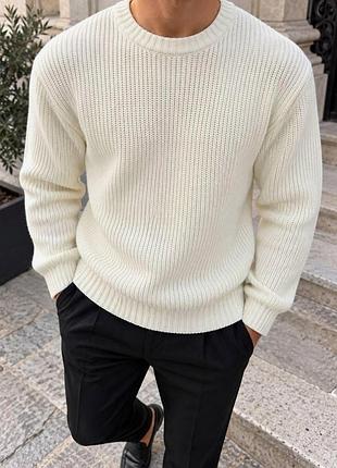 Светр чоловічий в'язаний світлий s, m, l, xl, 2xl