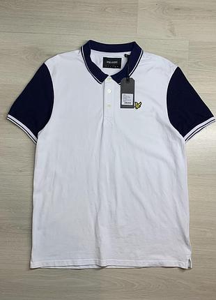 Чоловіче поло lyle & scott як нове з навісною біркою, брендовий котоновий футболка-поло з коміром, класичний casual розмір l–xl / ua 50–54