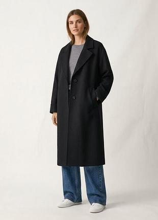 Пальто из шерсти от zara (50% шерсть)