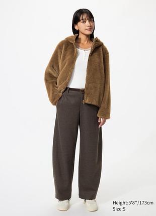 Брюки жіночі uniqlo brushed jersey barrel сірі