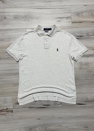 Бежевая футболка поло ральф лорен polo ralph lauren polo shirt, m, оригинал