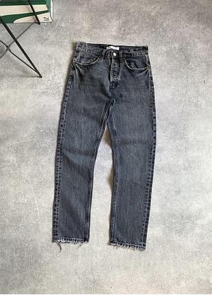 Zara оригінал чоловічі джинси штани темно сірі кльоши з потертостями washed вошед