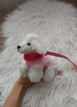Коллекционная мягкая игрушка собачка пудель с поводком keel toys simply soft