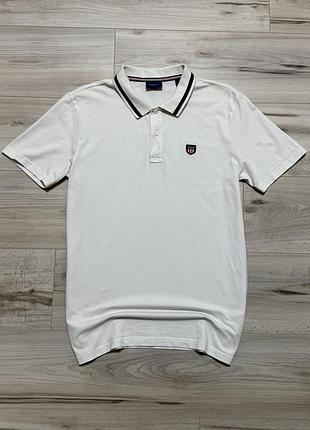 Премиальная белая футболка поло гант gant shield tipped pique polo shirt, l, оригинал