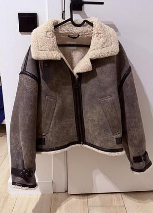Дублянка жіноча zara авіатор сіра коротка