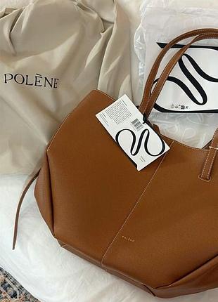Сумка жіноча polène l тоут шкіряна коричнева