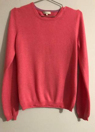 Кашеміровий джемпер isle 100% pure cashmere (рожевий свитер, розмір s)