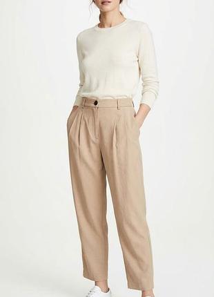 Беж прямі штани брюки з виточками на резинці h&m  m-l (38-40)