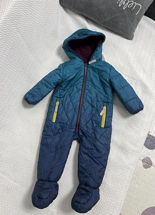 Дитячий суцільний комбінезон baker baby стьобаний синій