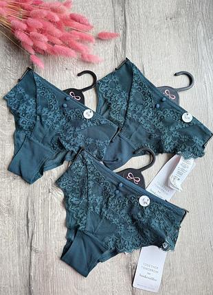 Мереживні, cмарагдові трусики від 🗝️hunkemoller🗝️